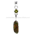 Latest Design Ammolite And Peridot Gemstone 925 Sterling Silver Pendant Jewelry